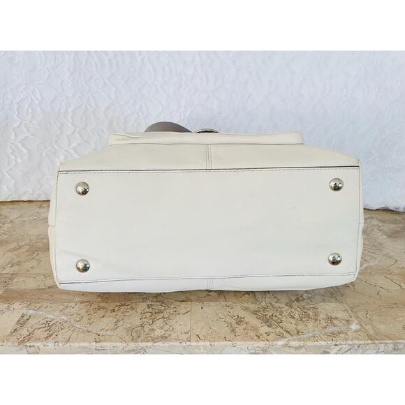 Coach penelope F18890 white gray Leather large Satchel BAG shoulder bag tote - Picture 6 of 10